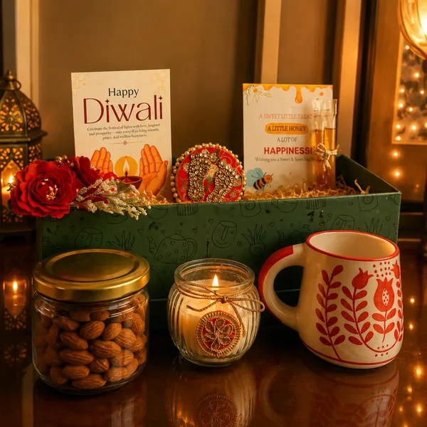 Wax_Festive_Diwali_Green_Long_Gift_Box_With_Mug_Dry_Fruit_Jar_&_Candle