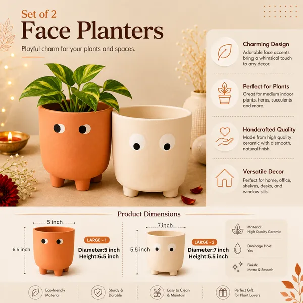 Festive_Orange_White_Grande_Form_Large_Face_Planter_Set_Of_2