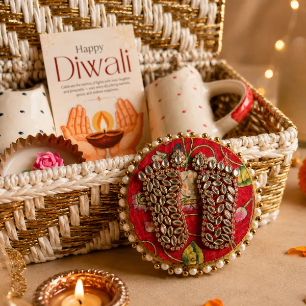 Artecasa_Red_&_Blue_Tumbler_Diwali_Gift_Hamper_With_Urli_Candle