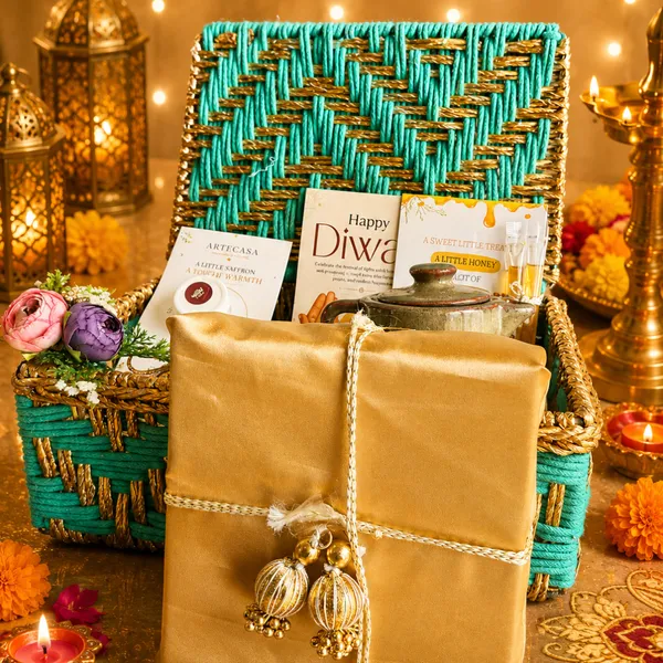 Metal_Festive_Sage_Green_Basket_Tea_Mug_Matka_Candle_Hamper