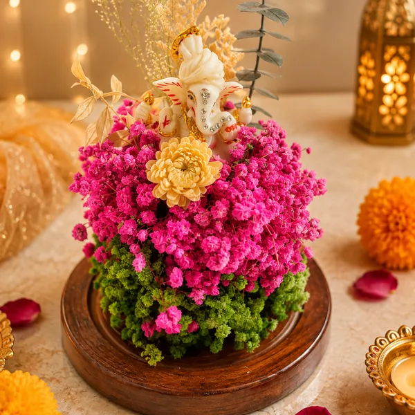 Glass_Festive_Floral_Ganesha_Decorative_Dome