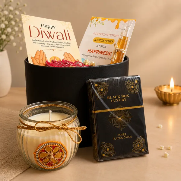 Artecasa_Black_Gift_Box_Matka_Candle_Playing_Cards_Hamper