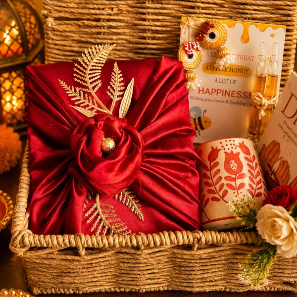 Artecasa_Jute_Diwali_Gift_Basket_With_Red_Wrap_Box_&_Red_Mug