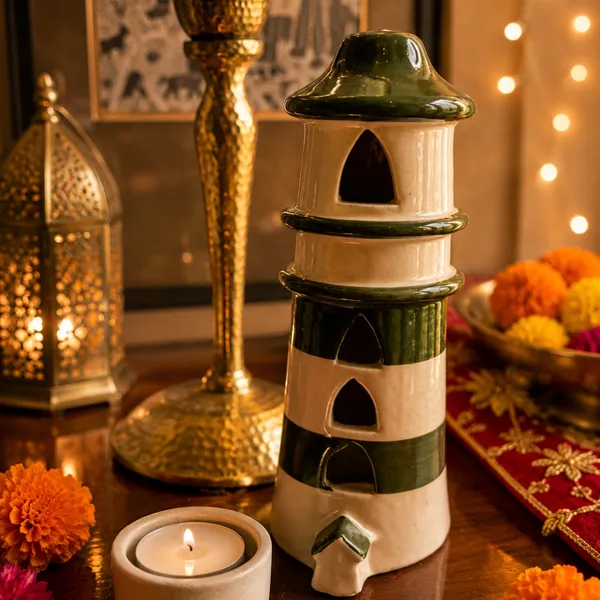 Jute_Festive_Diwali_Green_Tealight_Home_Decor_With_Shubh_Labh_Potli