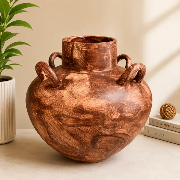 Metal_Festive_Red_Four_Handle_Matka_Decorative_Vase