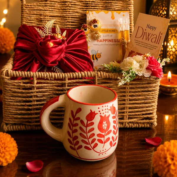 Artecasa_Jute_Diwali_Gift_Basket_With_Red_Wrap_Box_&_Red_Mug