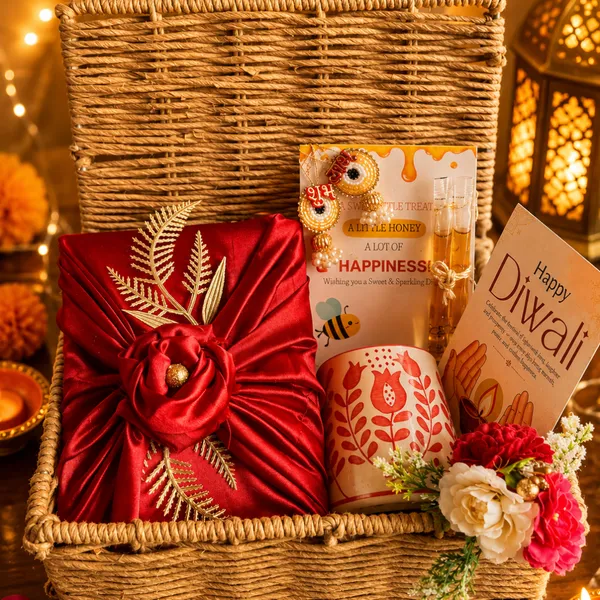 Artecasa_Jute_Diwali_Gift_Basket_With_Red_Wrap_Box_&_Red_Mug