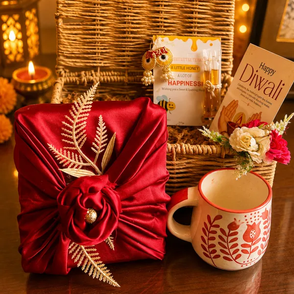 Artecasa_Jute_Diwali_Gift_Basket_With_Red_Wrap_Box_&_Red_Mug