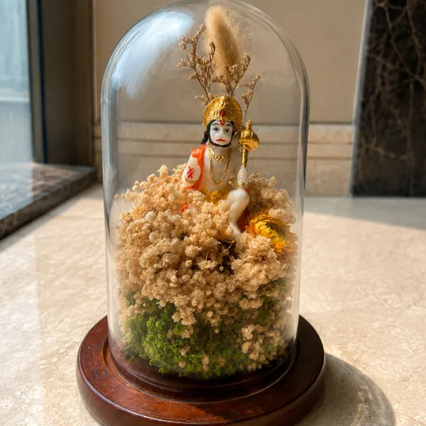 Glass_Festive_Diwali_Green_&_White_Hanuman_Ji_Decorative_Dome