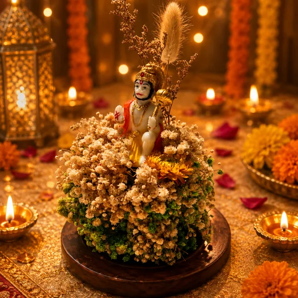 Glass_Festive_Diwali_Green_&_White_Hanuman_Ji_Decorative_Dome