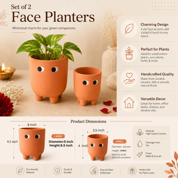 Festive_Orange_Amber_Muse_Face_Planter_Set_Of_2