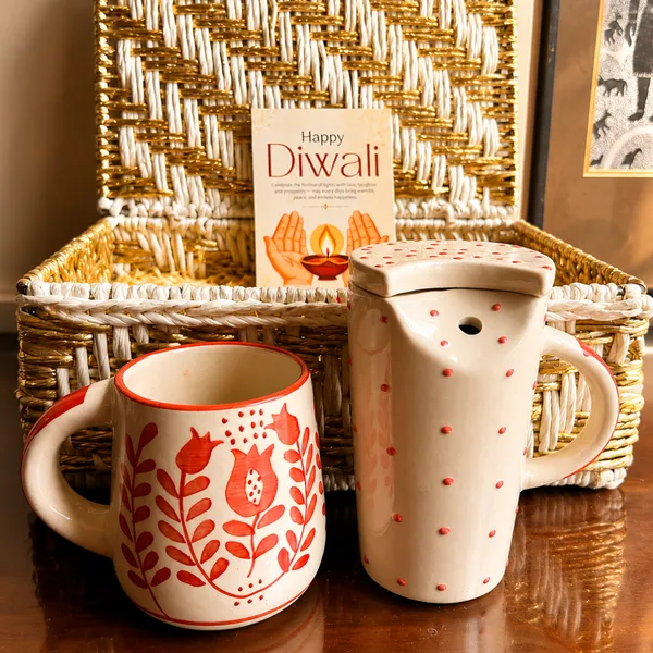 Artecasa_Red_Tumbler_&_Mug_Diwali_Gift_Basket_Hamper
