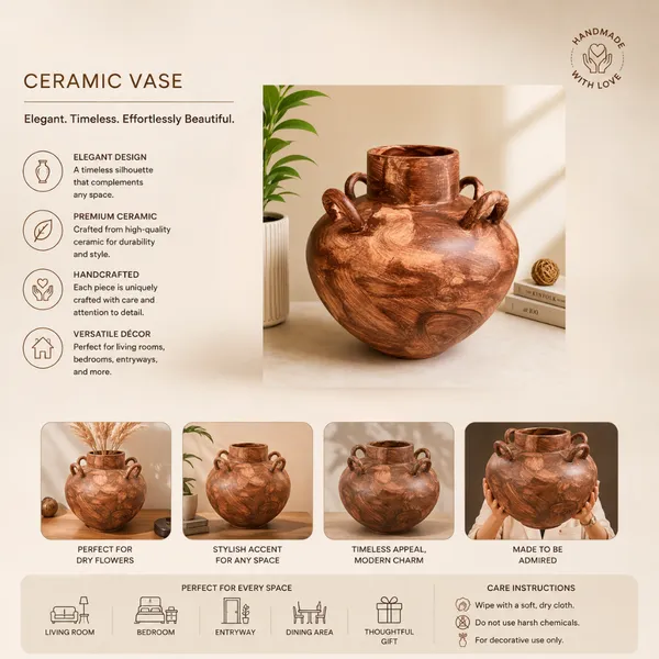 Metal_Festive_Red_Four_Handle_Matka_Decorative_Vase