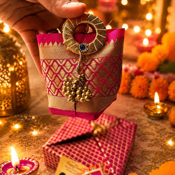 Artecasa_Pink_Diwali_Gift_Box_With_Urli_Candle_&_Shubh_Labh_Hangings