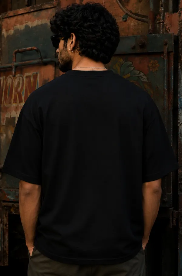 Black_Cotton_Oversized-Fit_"Hork_Ok_Please"_T-shirt_for_Men
