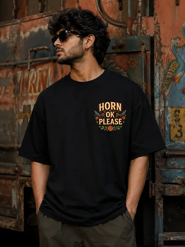 Black_Cotton_Oversized_Fit_"Dug-Dug"_Printed_T_Shirt_for_Men