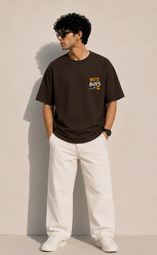 Dark/Coffee_Brown_Cotton_Oversized_Fit_"90s_Ke_Ladke"_Printed_T_Shirt_for_Men