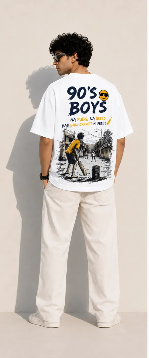White_Cotton_Oversized_Fit_"90s_Ke_Ladke"_Printed_T_Shirt_for_Men