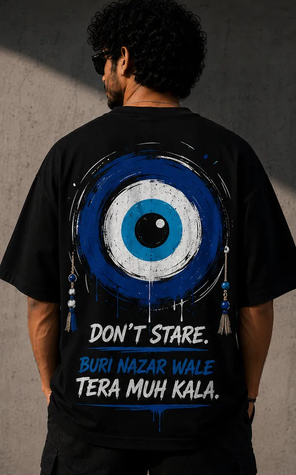 Black_Cotton_Oversized_Fit_"Nazar_Na_Lage"_Printed_T_Shirt_for_Men