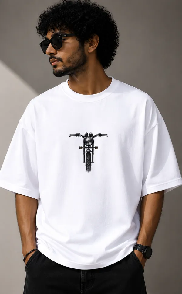 White_Cotton_Oversized_Fit_"Dug-Dug"_Printed_T_Shirt_for_Men