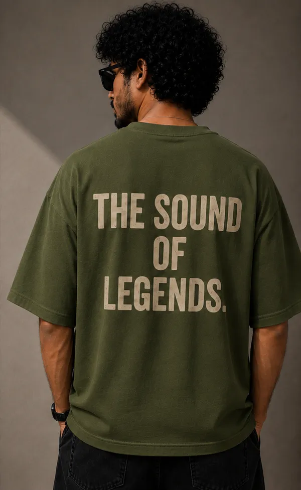 Green_Cotton_Oversized_Fit_"DUG_DUG"_Printed_T-shirt_for_Men