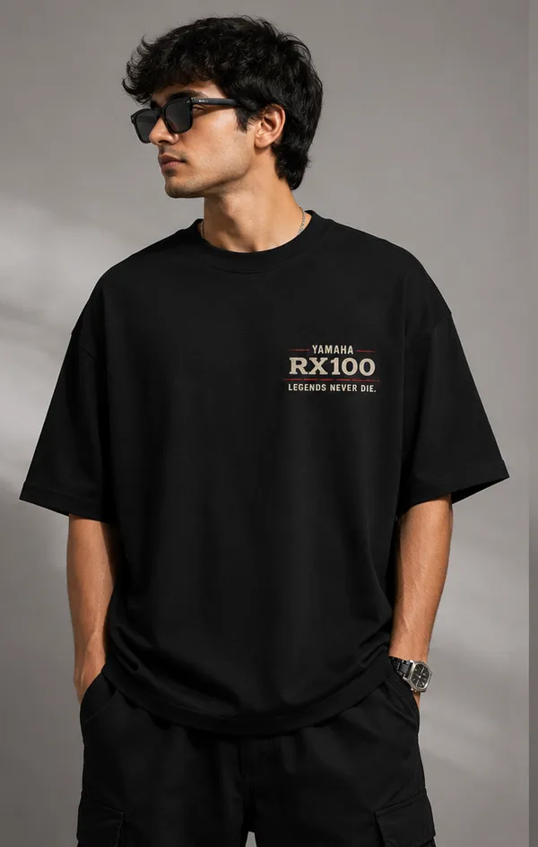 Black_Cotton_Oversized_Fit_"RX-100"_Printed_T_Shirt_for_Men