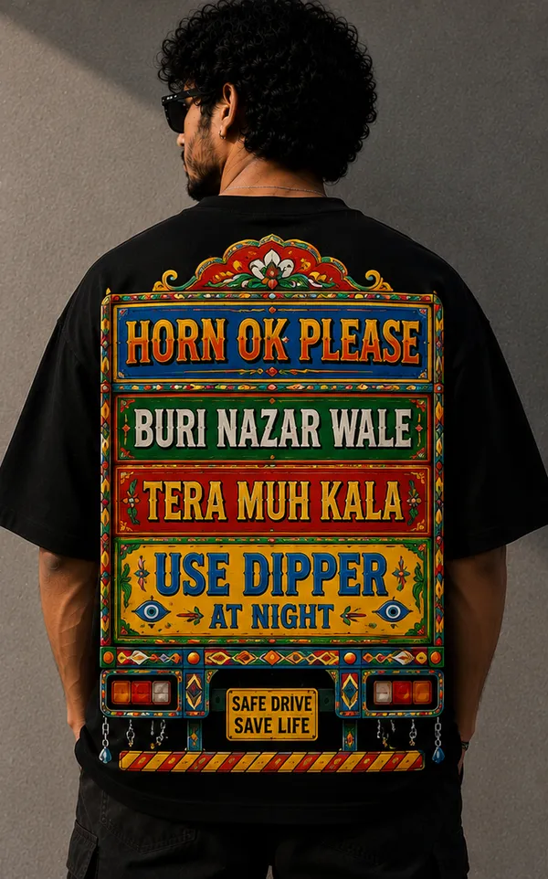 Black_Cotton_Oversized_Fit_"Horn_Ok_Please"_Printed_T_Shirt_for_Men