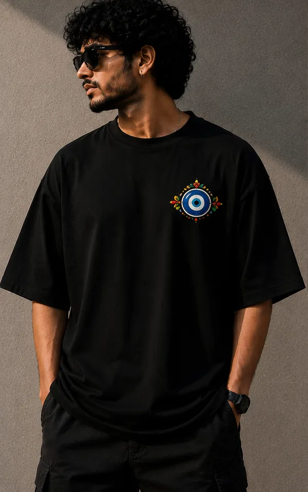 Black_Cotton_Oversized_Fit_"Horn_Ok_Please"_Printed_T_Shirt_for_Men