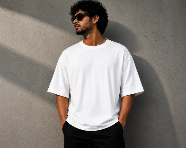White_Cotton_Oversized_Fit_"PO-PO"_T_shirt_for_Men