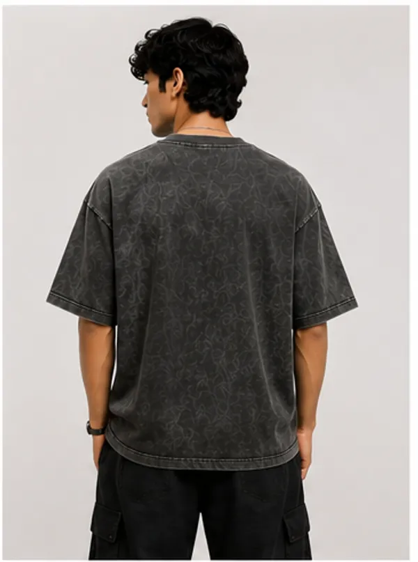 Black_Cotton_Oversized-Fit_"Acid_Wash"_T-Shirt_For_Men