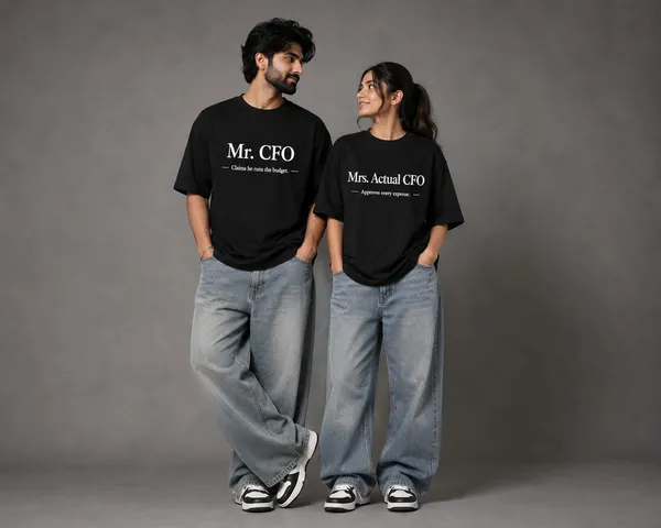 Black_Cotton_Oversized_Fit_"Husband_&_Wife"_Combo_Printed_T_Shirt