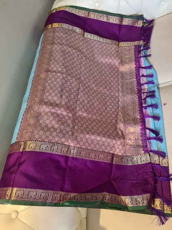 Sky_Blue_Silk_Zari_Border_Kanjivaram_Saree_For_Women