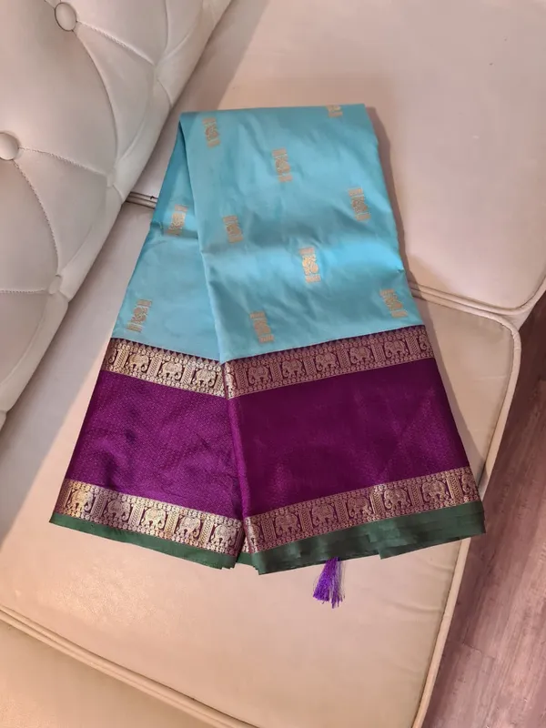 Sky_Blue_Silk_Zari_Border_Kanjivaram_Saree_For_Women