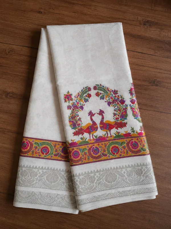 Off_White_Silk_Peacock_Print_Ethnic_Saree_For_Women