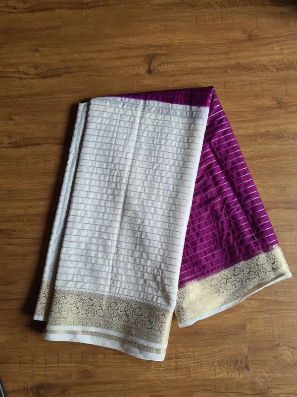 Purple_And_White_Silk_Zari_Border_Saree_For_Women