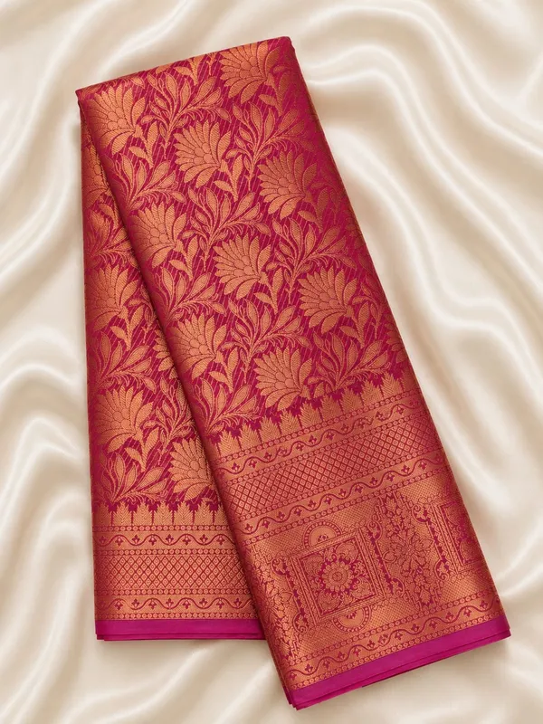 Pink_Silk_Zari_Woven_Floral_Kanjivaram_Saree_For_Women