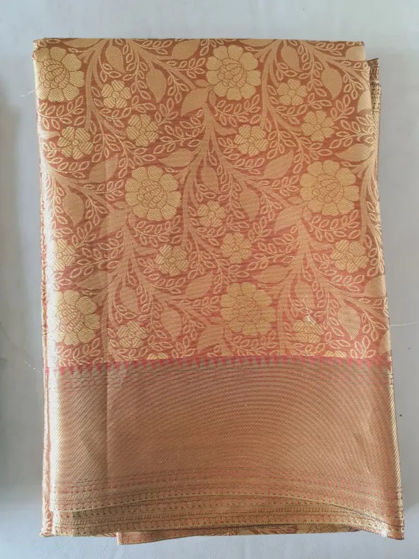 Golden_Peach_Silk_Floral_Jacquard_Woven_Saree_For_Women