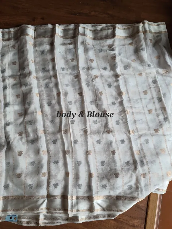 White_Pure_Chiffon_Alfi_Zari_Woven_Saree_For_Women