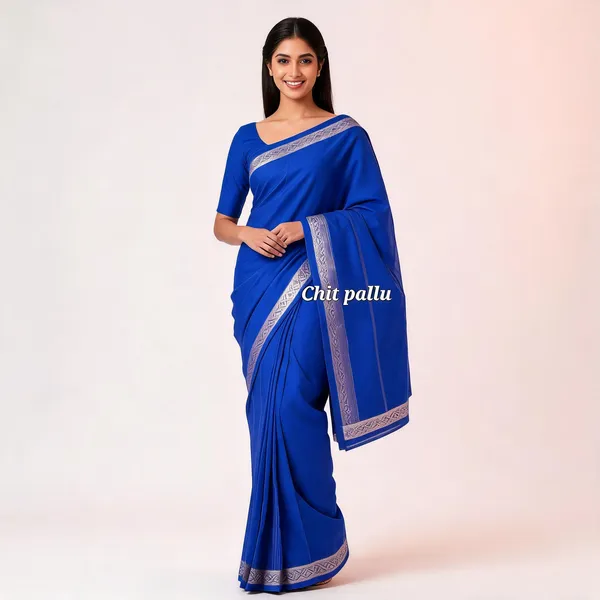 Blue_Silk_Zari_Border_Saree_For_Women