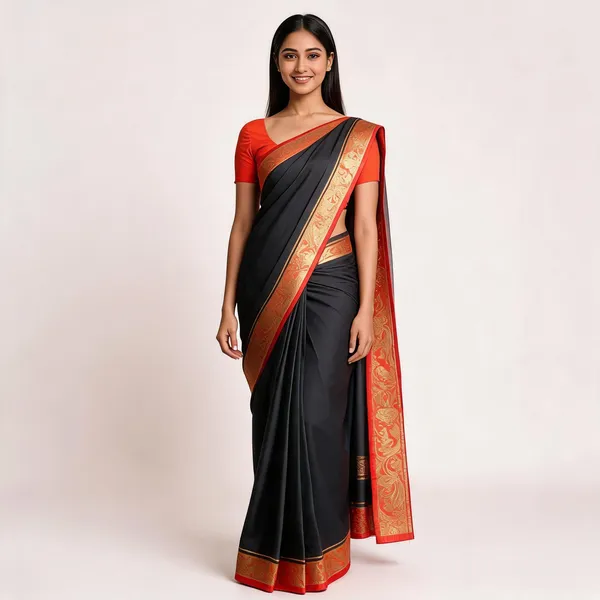 Black_Silk_Red_Zari_Border_Ethnic_Saree_For_Women