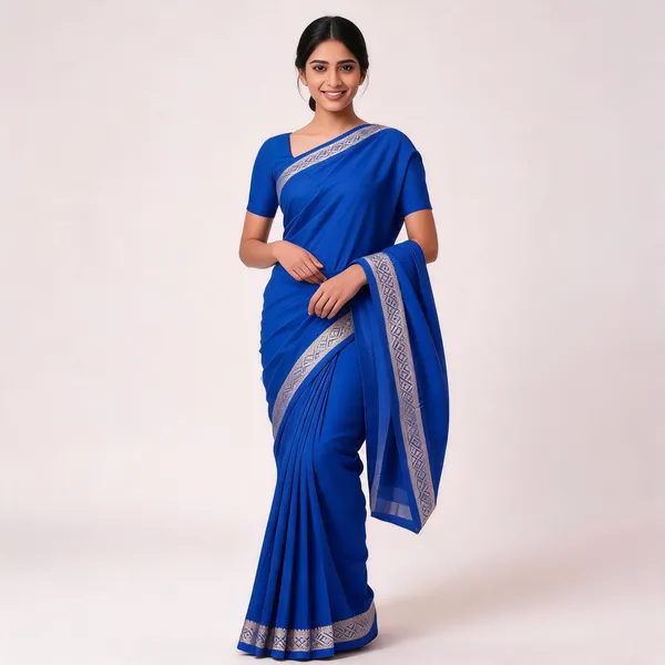 Blue_Silk_Zari_Border_Traditional_Saree_For_Women