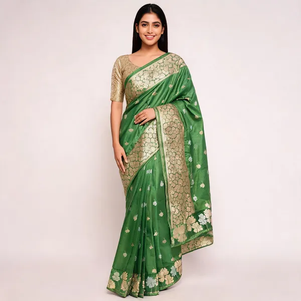 Green_Silk_Zari_Woven_Banarasi_Saree_For_Women
