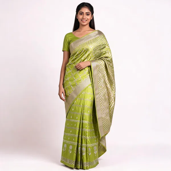 Green_Silk_Zari_Woven_Banarasi_Saree_For_Women
