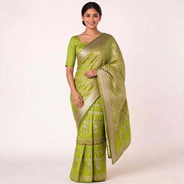 Green_Silk_Zari_Woven_Banarasi_Saree_For_Women