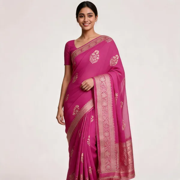 Pink_Silk_Woven_Zari_Border_Banarasi_Saree_For_Women
