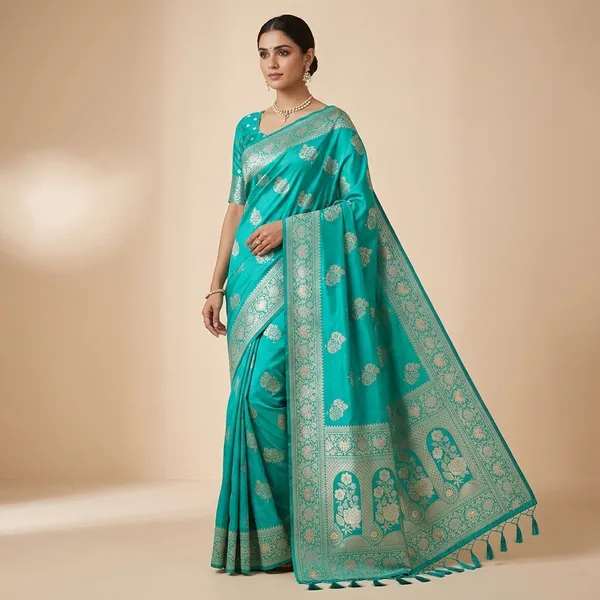 Sea_Green_Silk_Zari_Woven_Banarasi_Saree_For_Women