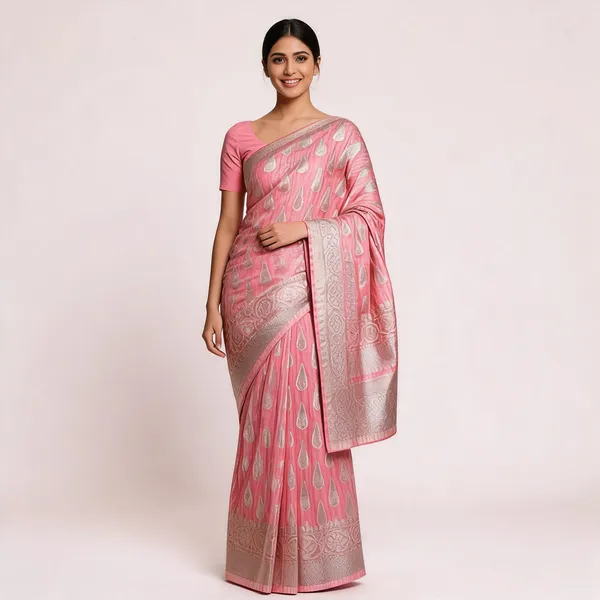 Pink_Silk_Zari_Woven_Motif_Banarasi_Saree_For_Women
