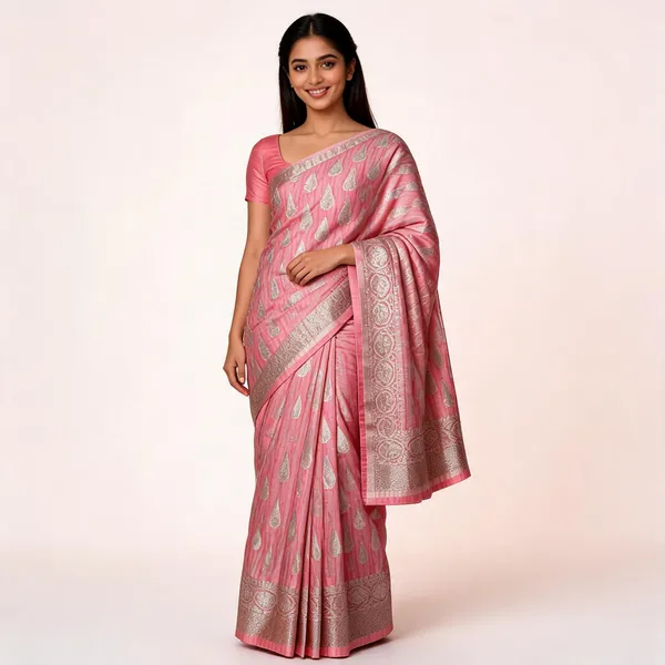 Pink_Silk_Zari_Woven_Motif_Banarasi_Saree_For_Women