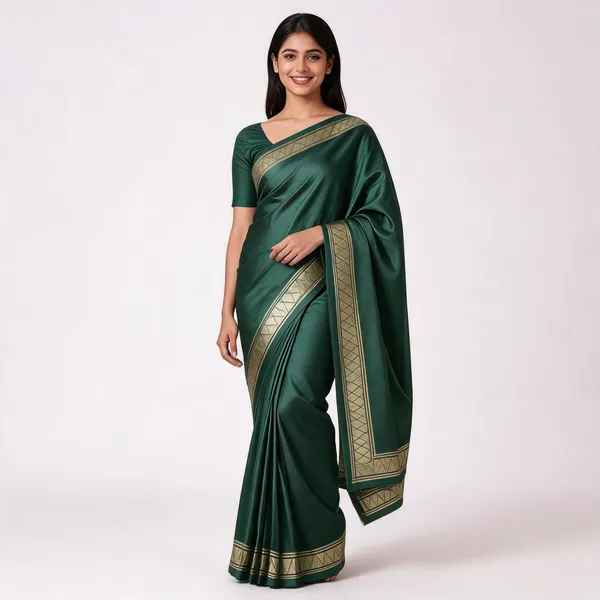 Green_Viscose_Silk_Zari_Border_Traditional_Saree_For_Women