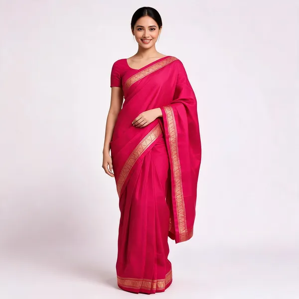 Pink_Silk_Zari_Border_Traditional_Saree_For_Women